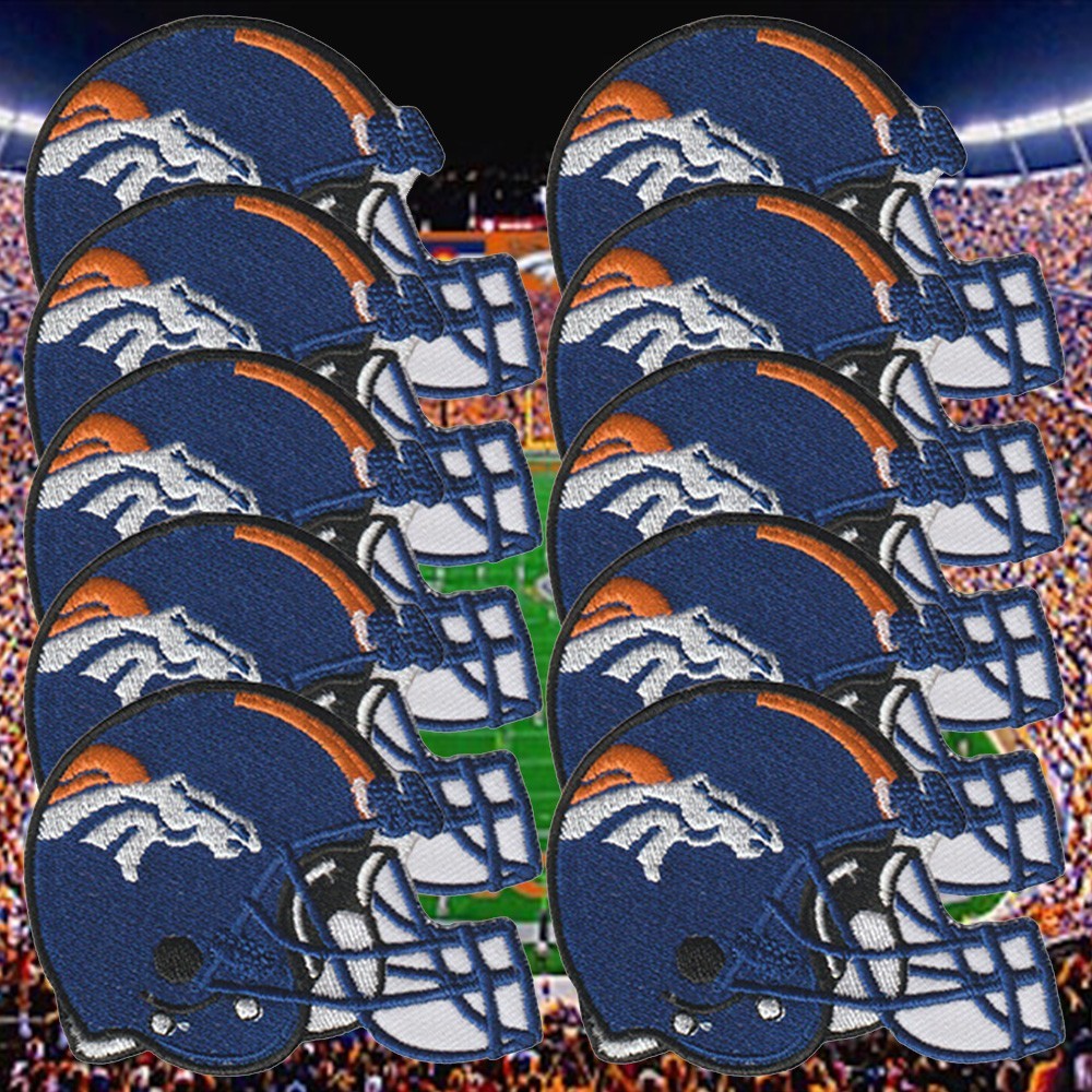 10 pcs Denver Broncos Helmet Logo Size 3.3 in x 2.5 in Sew Iron On Patches