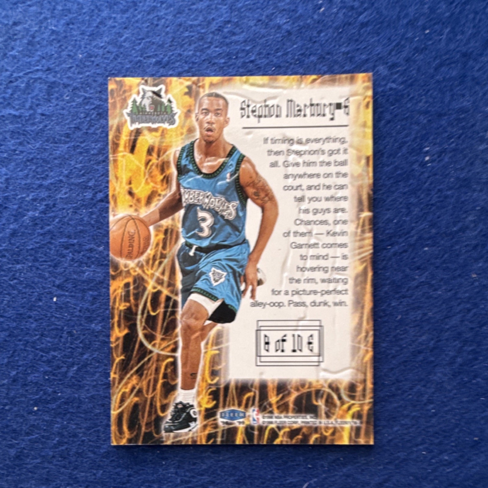 Fleer Tradition 1998 Stephon Marbury Timberwolves Electrifying Insert 8 of 10 E…