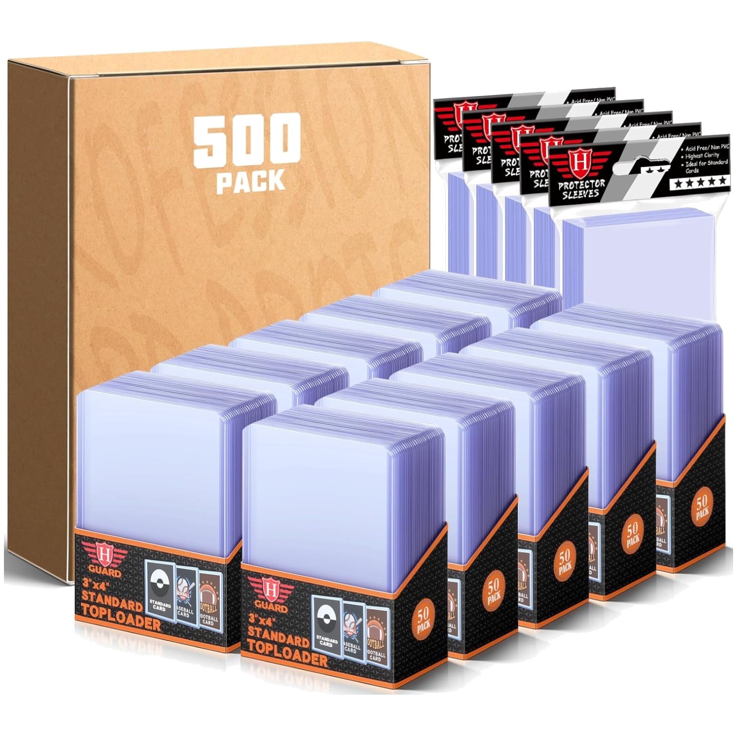 1000 PCS Card Protectors for MTG, TCG, Sports Cards