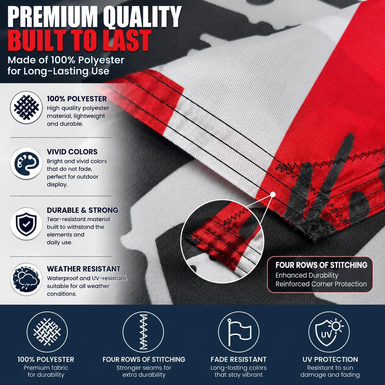 250th Anniversary Commemorative Flag 3×5 ft | Exclusive 3x5FT, Black