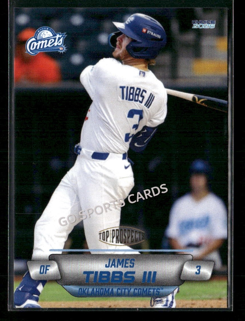 2026 AAA Top Prospects Oklahoma City Comets James Tibbs III RC Rookie Dodgers