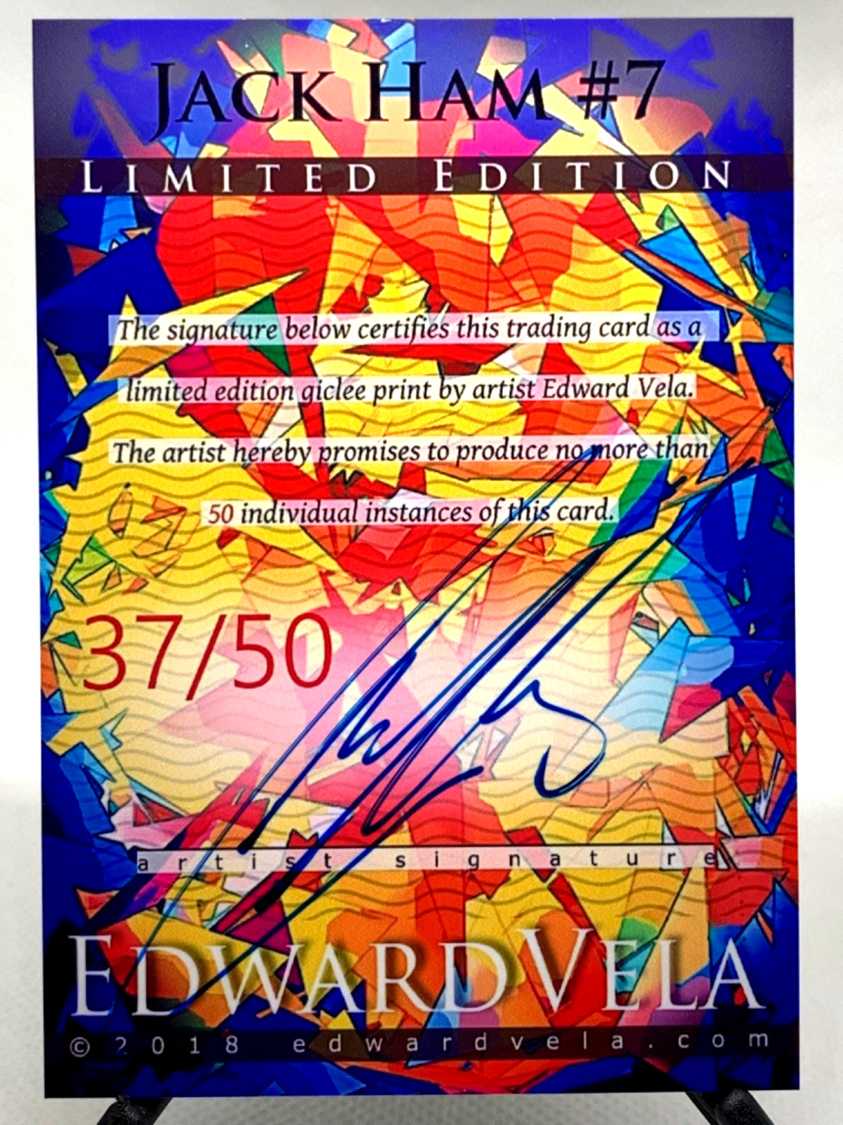 Jack Ham 37/50 Limited Edition Signed Edward Vela card (Football)