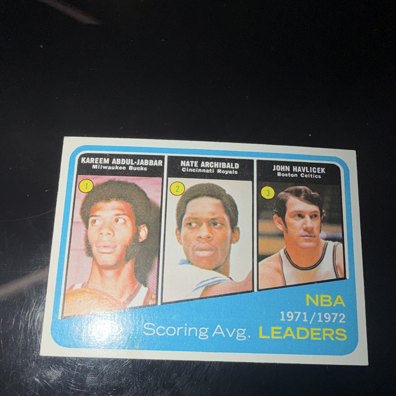 Topps Kareem Abdul-Jabbar Tiny Archibald John Havlicek #172 1972-73