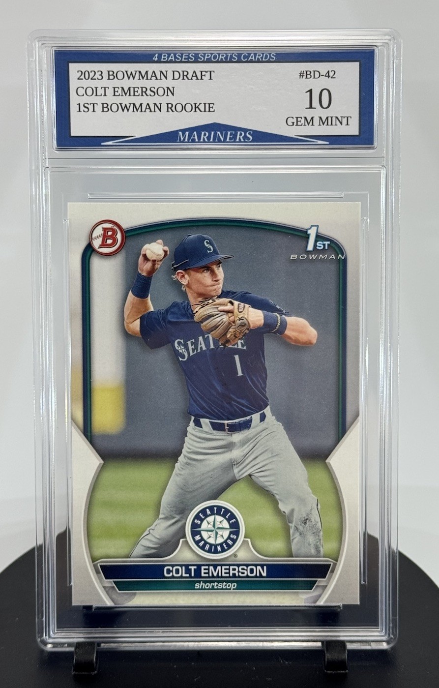2023 Bowman Draft Colt Emerson Mariners Rookie Prospect Card #BD-42 Gem Mint 10
