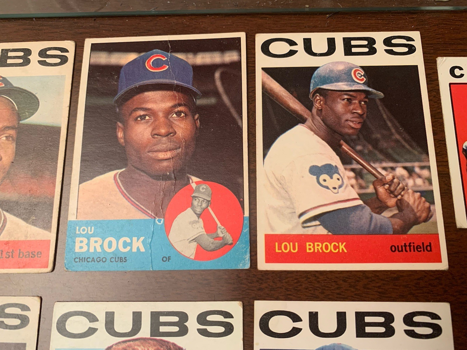 1963–1966 Topps MLB Baseball Chicago Cubs (11) CARDS/Stars/Ernie Banks/Lou Brock