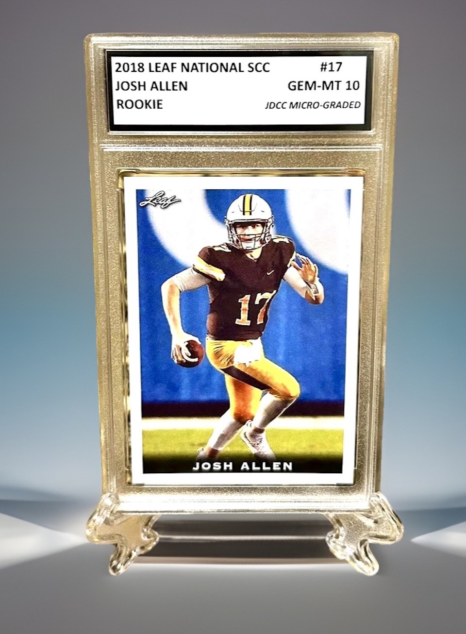 JOSH ALLEN ROOKIE 2018 Leaf GRADED GEM-MT 10 National Collectors VIP #17. Coa!!