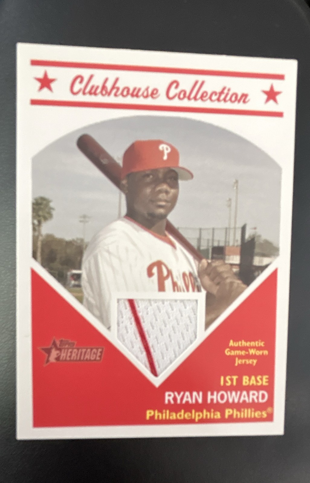 2008 Topps Heritage – Clubhouse Collection Relic Ryan Howard #CCRH (MEM)
