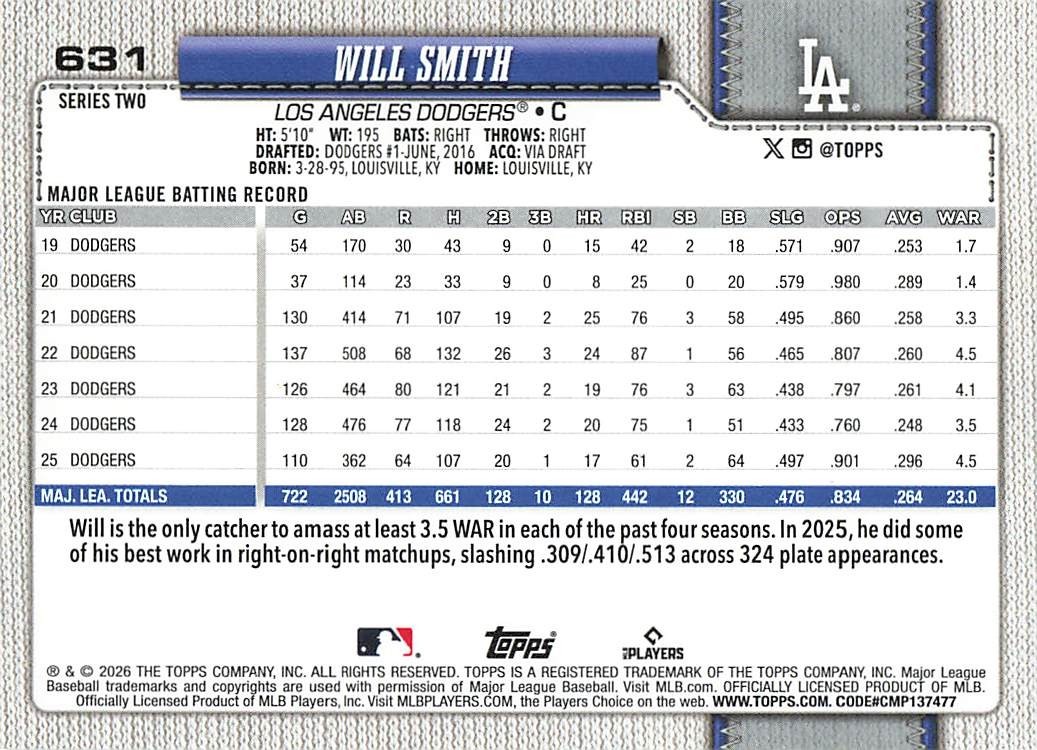 2026 Topps Series 2 – Will Smith #631 [gls1060]