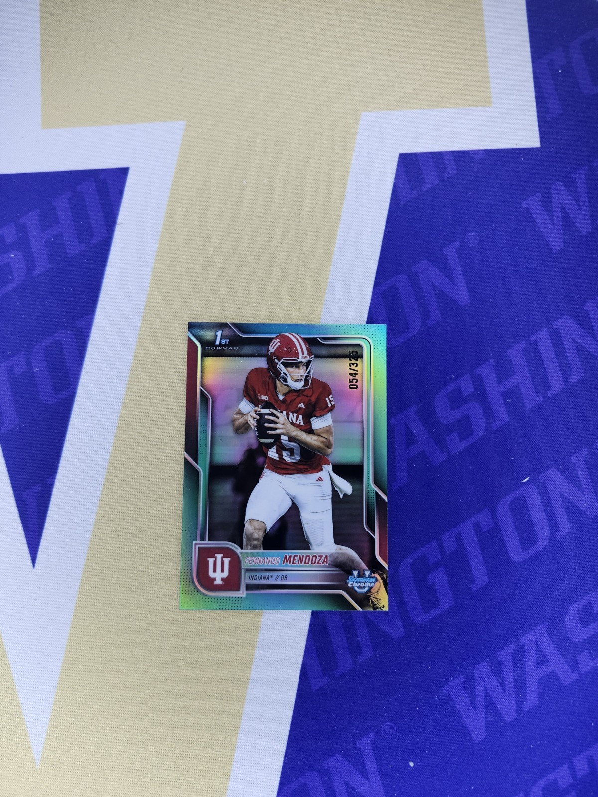 Topps 2025 Bowman Chrome Fernando Mendoza Aqua Refractor /325 #109 Football