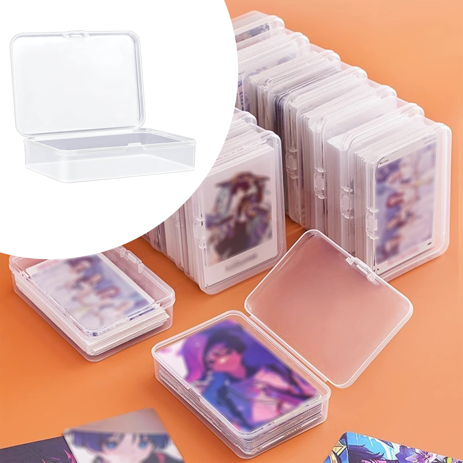 Trading Card Storage Box PVC Baseball Card Storage Holds 900+ Loose Cards