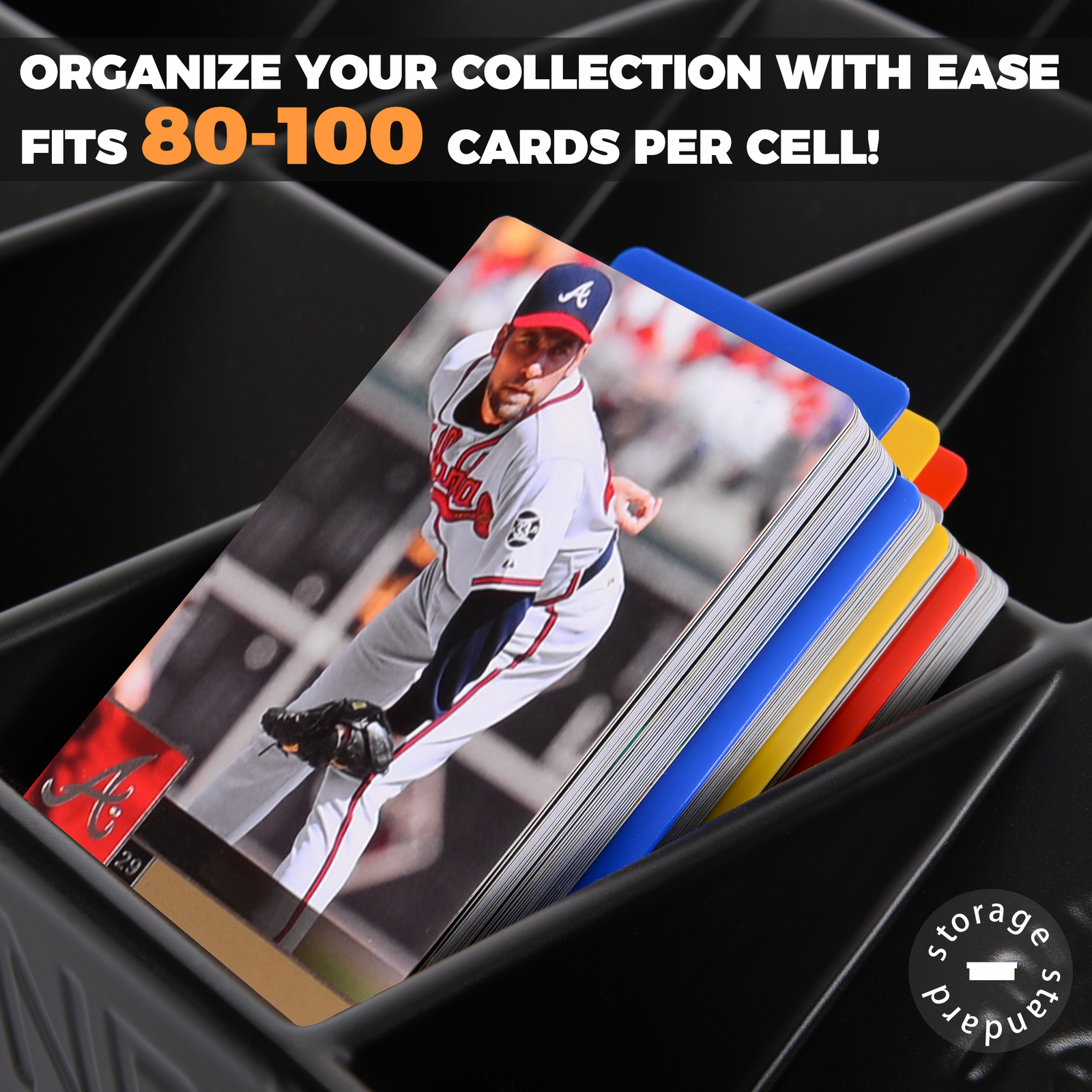 2 Pack Card Sorting Tray – Stackable Trading Card Organizer, 15-Compartment Tray