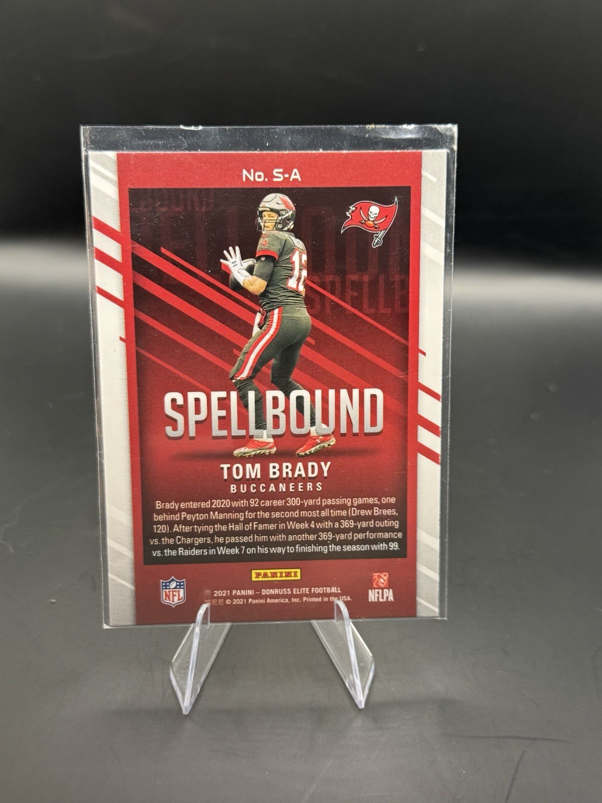 2021 Donruss Elite Spellbound Green “A” Tom Brady #S-A