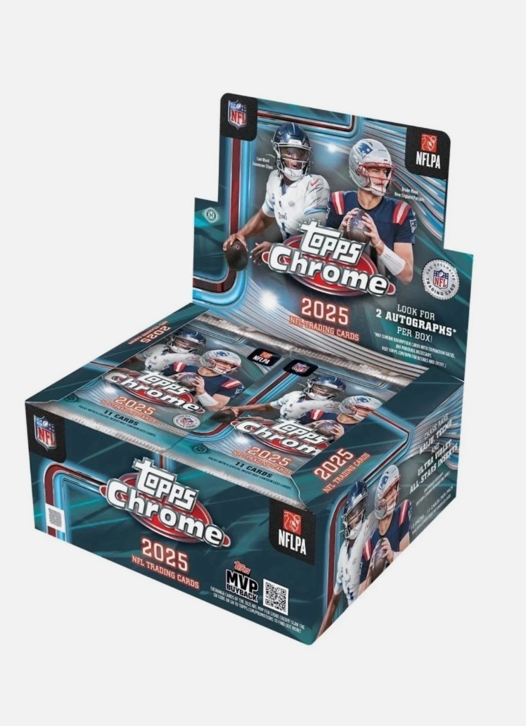2025 TOPPS CHROME FOOTBALL FACTORY SEALED HOBBY JUMBO BOX
