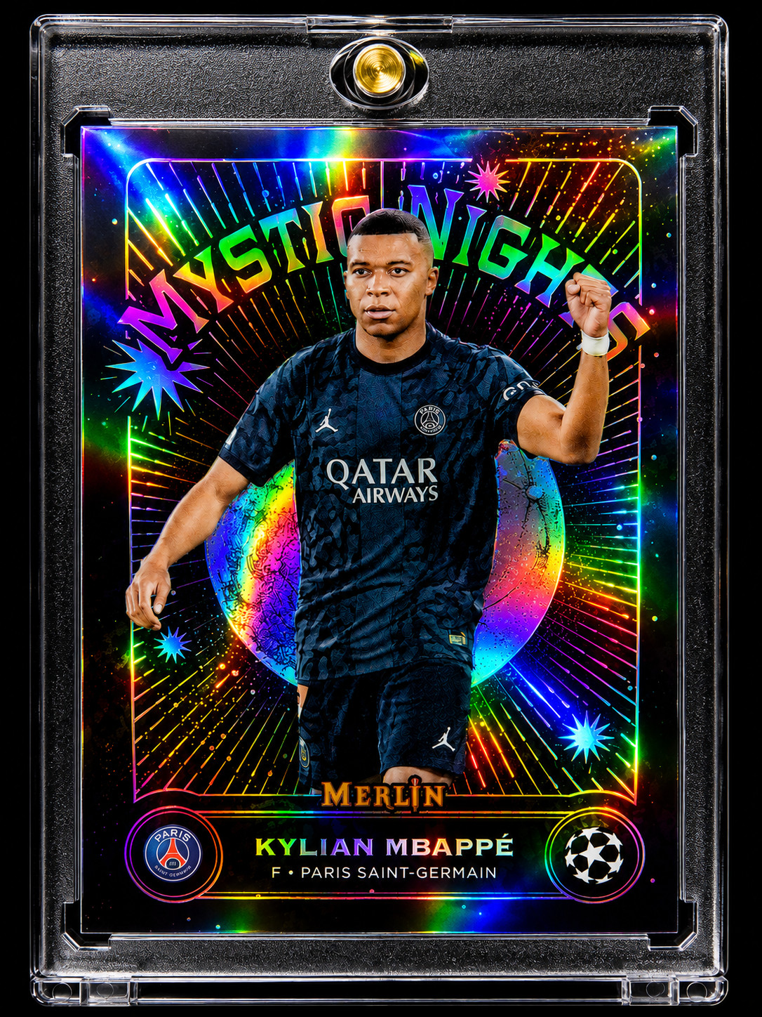 KYLIAN MBAPPE BLACK REFRACTOR RARE SP Insert Topps Holo FRANCE’S MVP World Cup