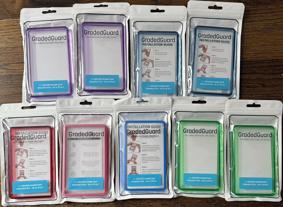 GradedGuard Multicolor Plastic Card Holders for CGC Graded Cards Lot of (9)