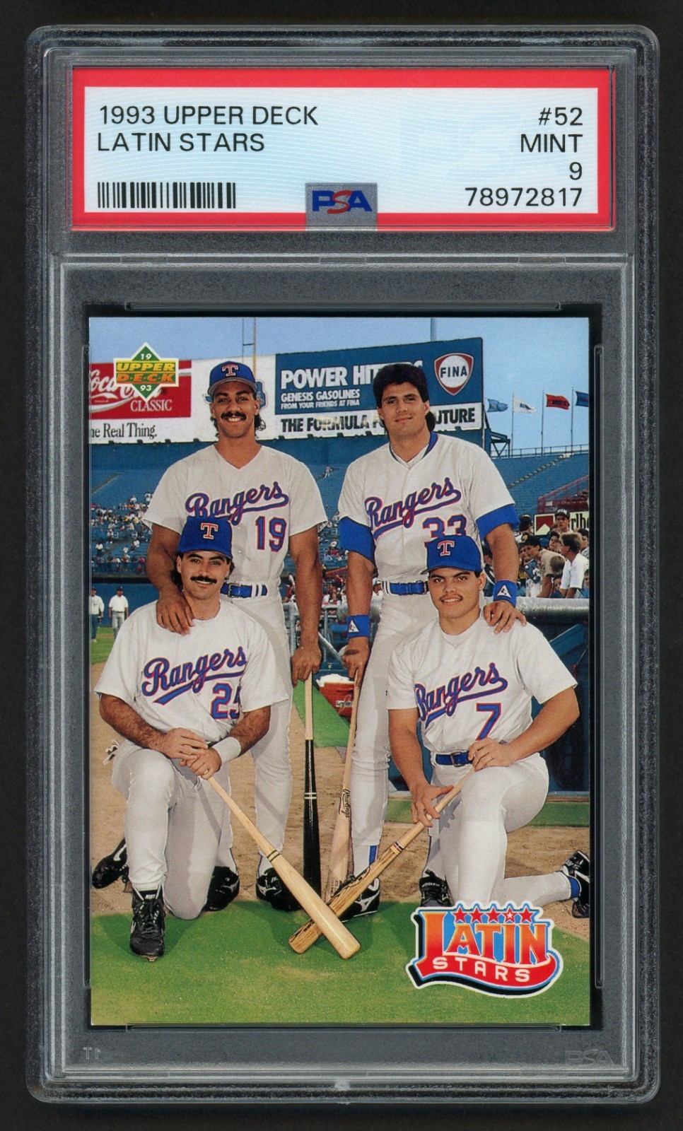 1993 UPPER DECK LATIN STARS #52 CANSECO RODRIGUEZ GONZALEZ PALMEIRO PSA 9 MINT