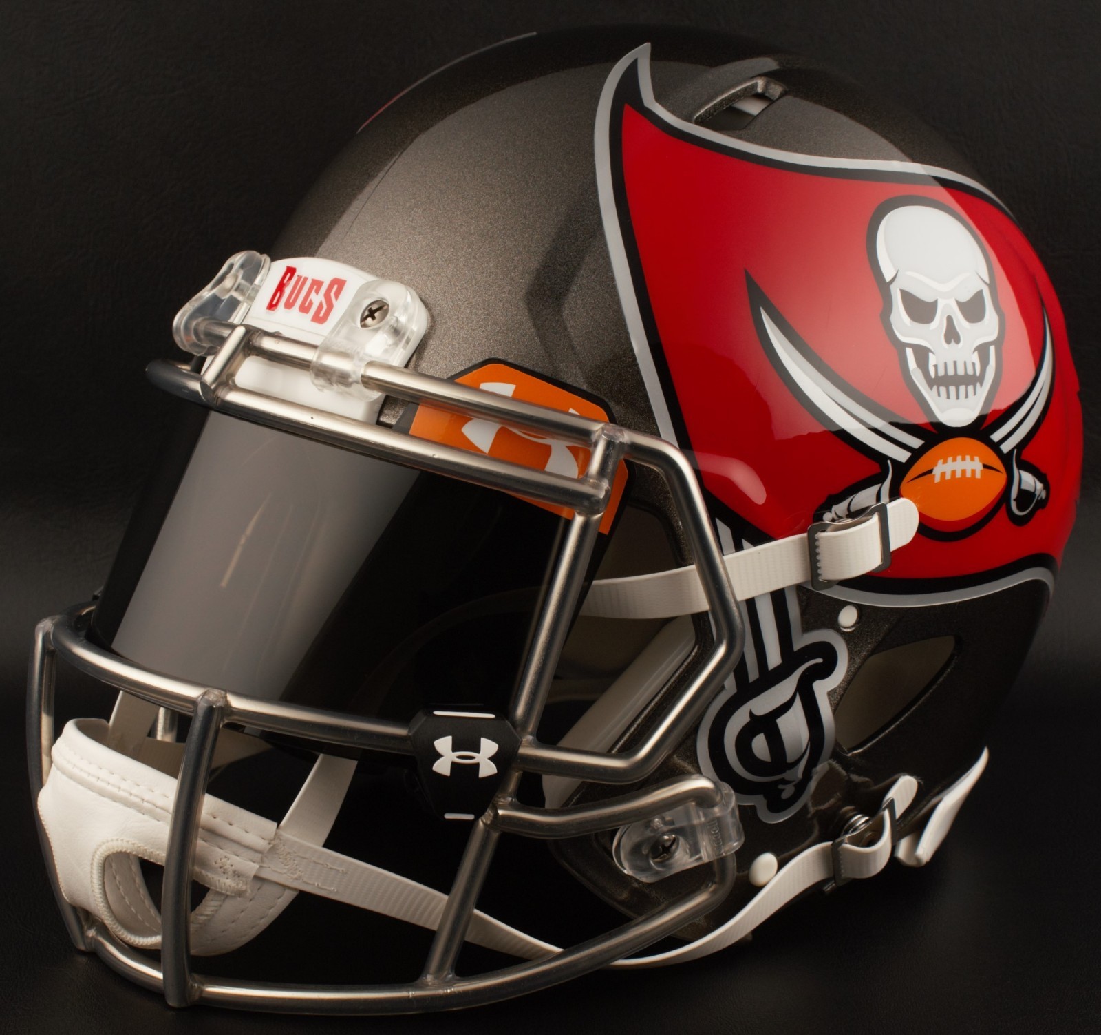 TAMPA BAY BUCCANEERS Authentic GAMEDAY Football Helmet w/ BLACK-TINT Eye Shield
