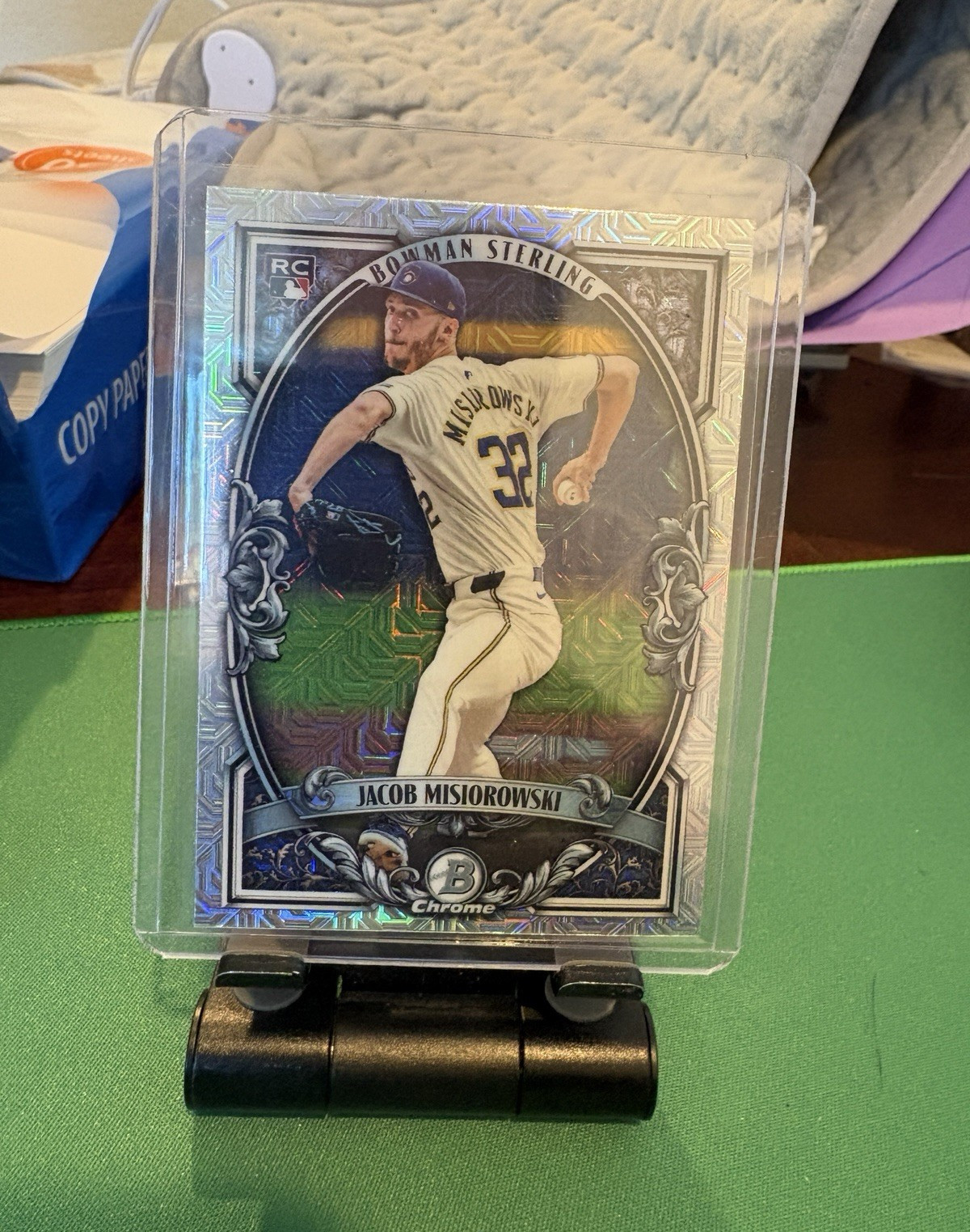 2026 Bowman Sterling Rookie Revelation Jacob Misiorowski Brewers mojo refractor