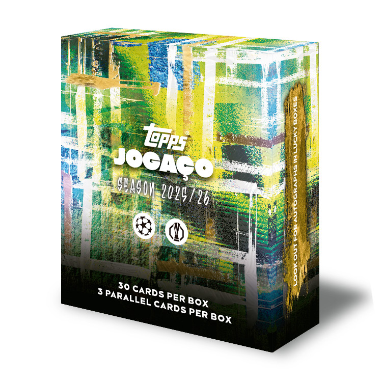 Topps Jogaço UEFA Hobby Box – 30 Cards – Brazil exclusive! 3 Numbered, 50% auto