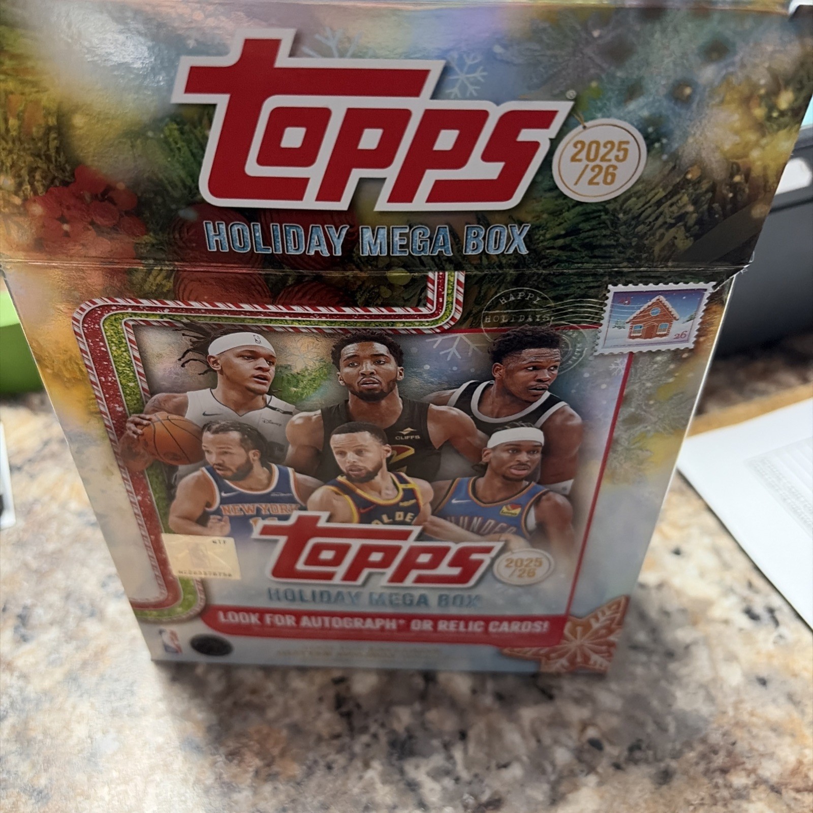 2025-26 Topps Holiday Mega Box About 150 Base rc and stars, Ja and SGAOrnaments