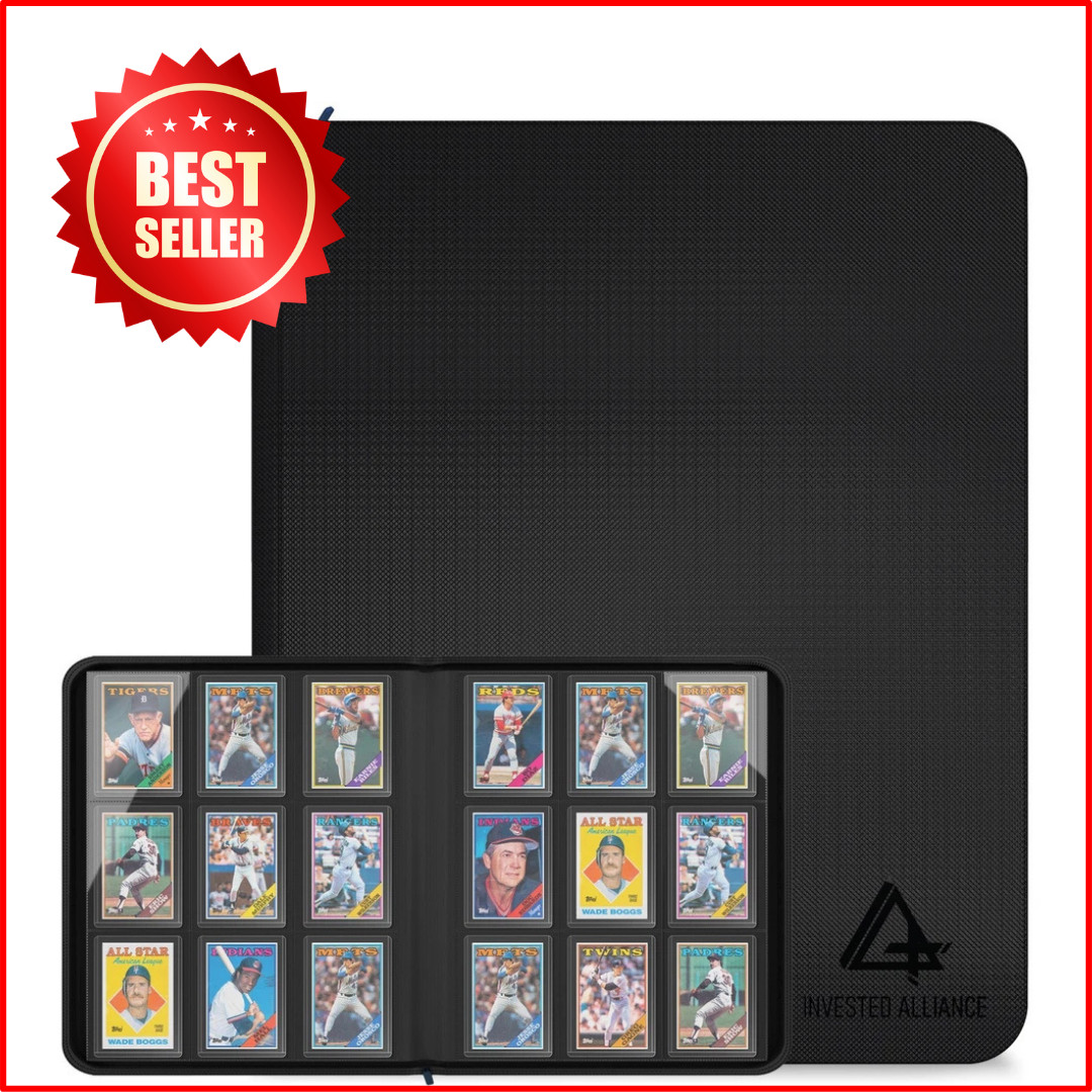 9 Pocket Toploader Binder Holds 288 Cards Zipper Trading Card Album