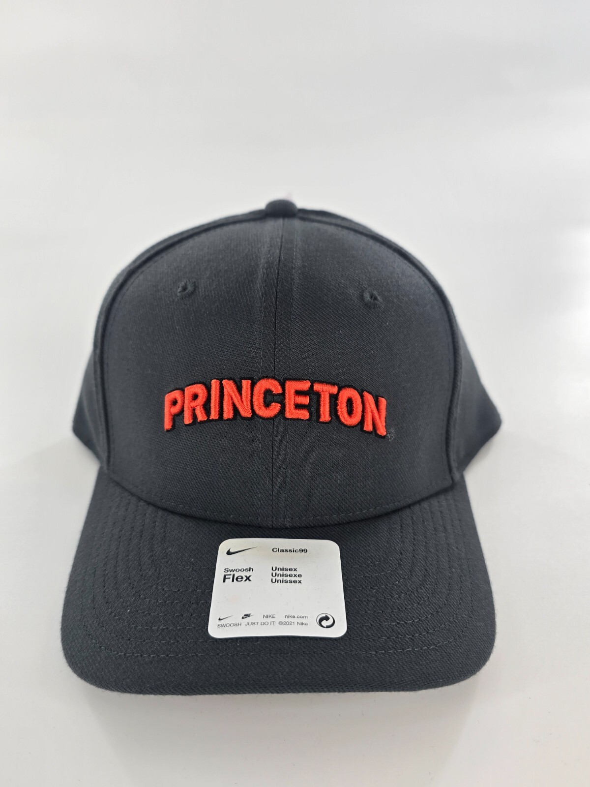 Nike Princeton Tigers Hat Unisex OSFM Gray Classic99 Stretch Dri-Fit Swoosh Flex