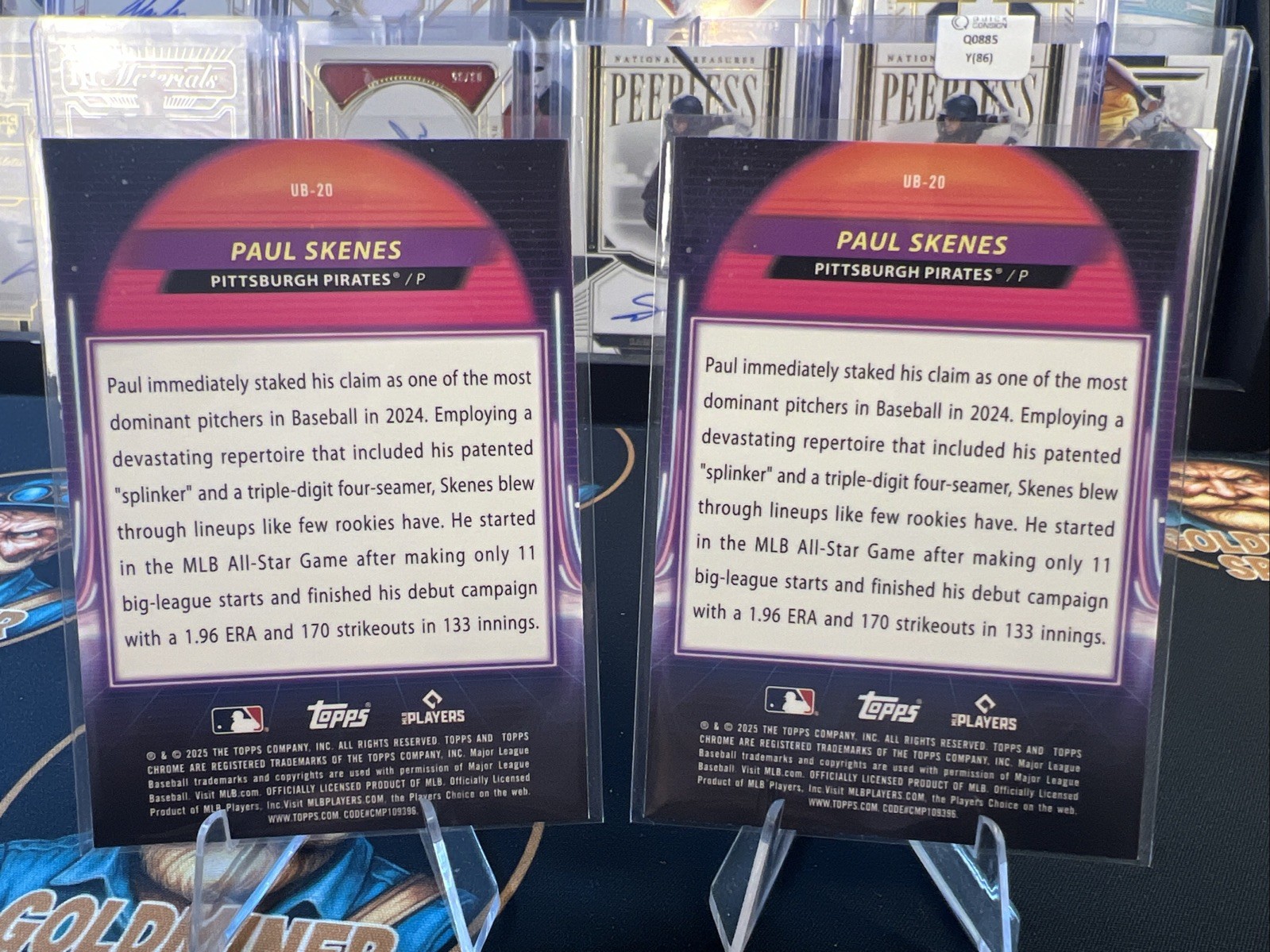 2025 Topps Cosmic Chrome Ultraviolet Beam Paul Skenes #UB-20 2 Card Lot Pirates