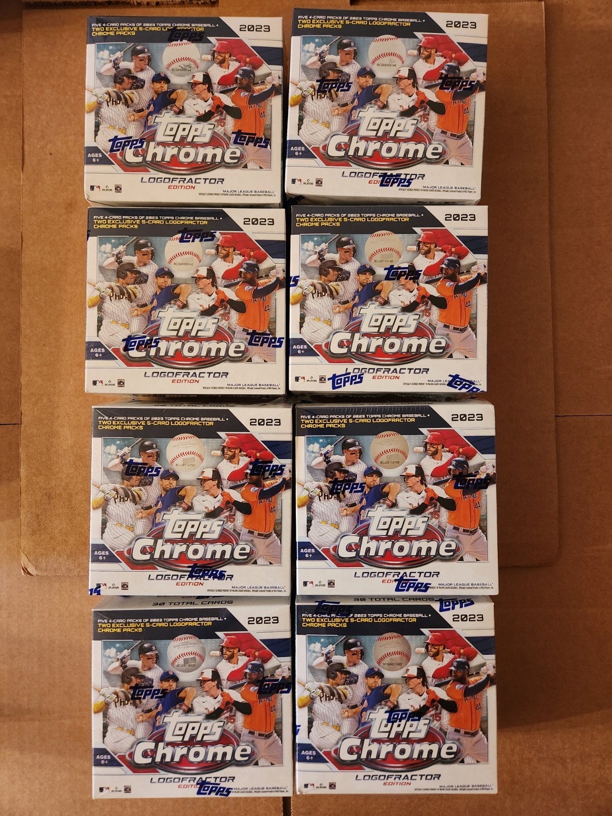 2023 Topps Chrome Logofractor Baseball Factory Sealed Hobby Box 7 Packs