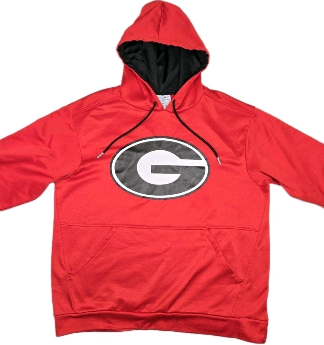 SEC Georgia Bulldogs UGA Pullover Hoodie Red Mens Large “Bad Condition “