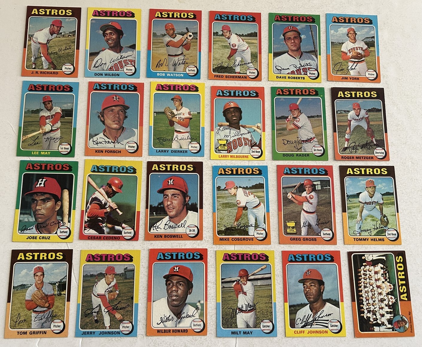 1975 Topps HOUSTON ASTROS Complete Set CESAR CEDENO Dierker FORSCH Watson WILSON