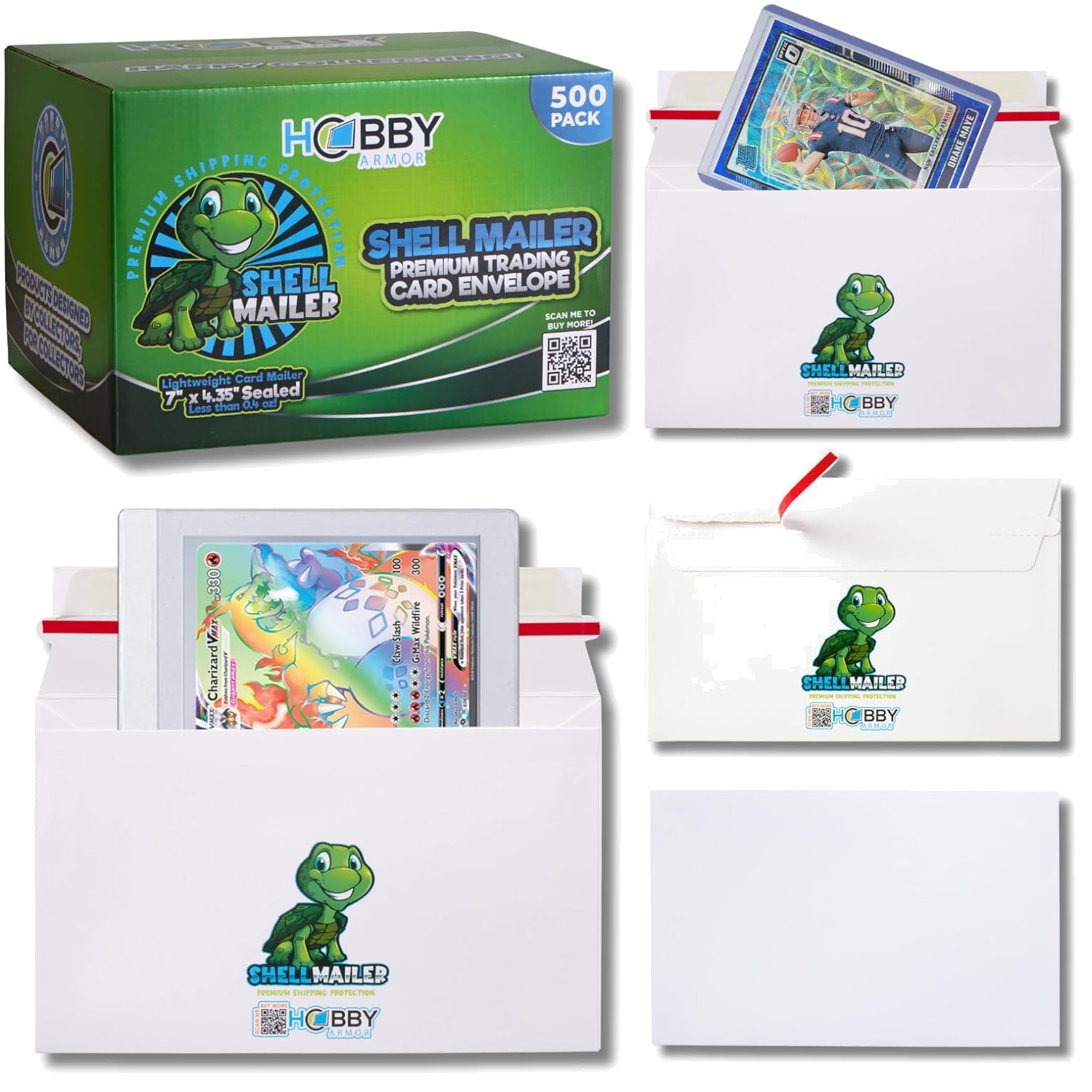 Trading Card Shipping Envelopes, 7 x 4.35 Inches