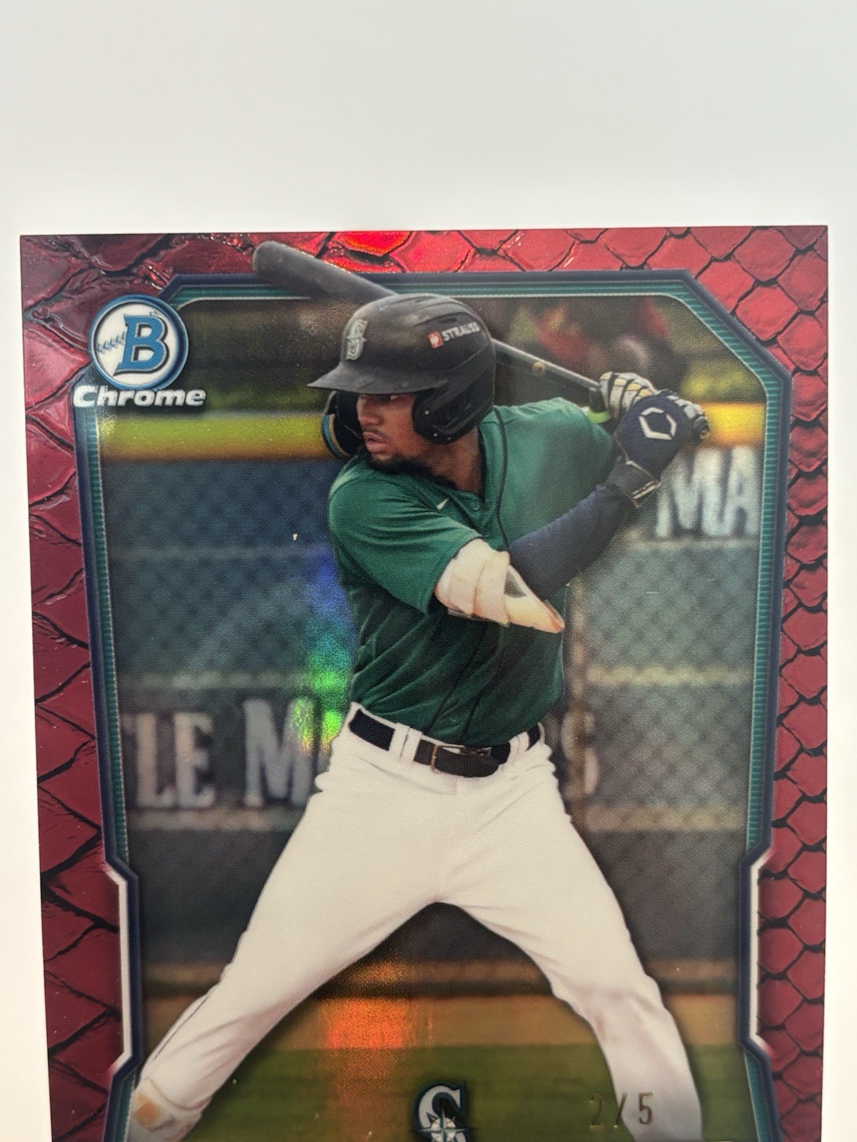 2025 Bowman Chrome Prospect Kendry Martinez BCP-89 Red Reptillian Refractor 2/5