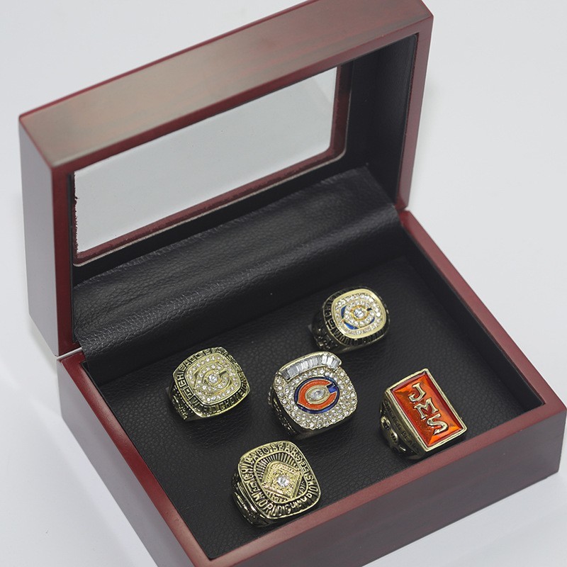 5 PCS Chicago Bears Championship Rings Set With Box 1933 1963 1985 1985 2006