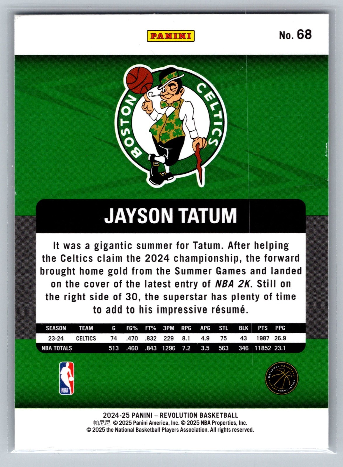 2024-25 Panini Revolution – Jayson Tatum #68 Holo Prizm