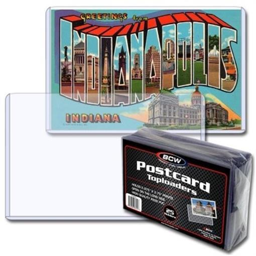 Postcard Sleeves Topload Holders 5 7/8 x 3 3/4 Pack of 25 BCW Rigid Protector