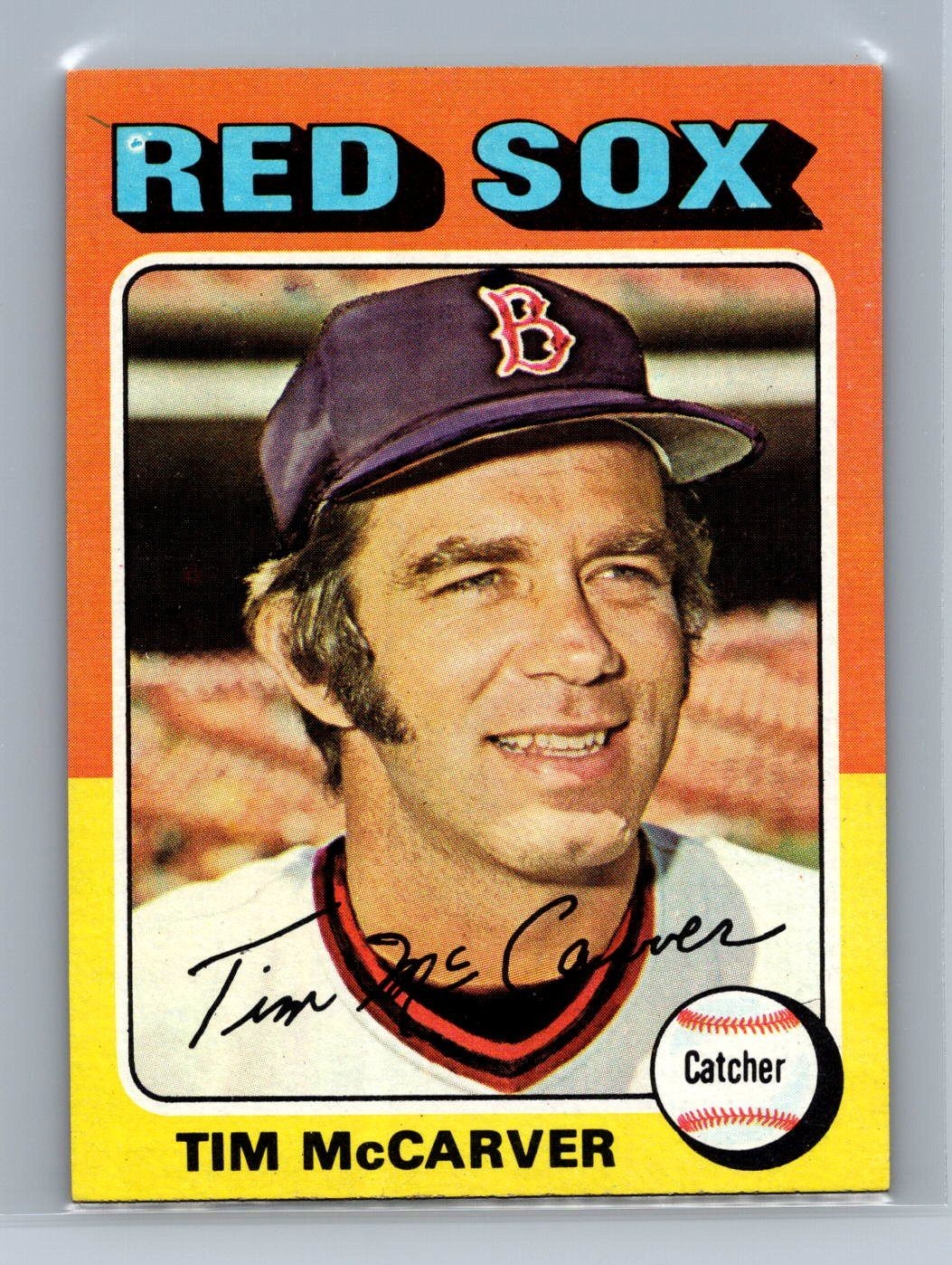 Tim McCarver Red Sox 1975 Topps MINI #586 Baseball Card