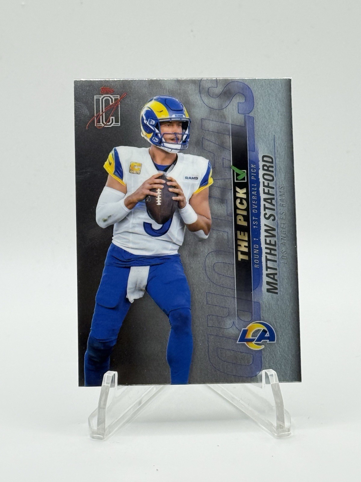 2025 Topps Signature Class Matthew Stafford Chrome The Pick Insert TP-18 Rams