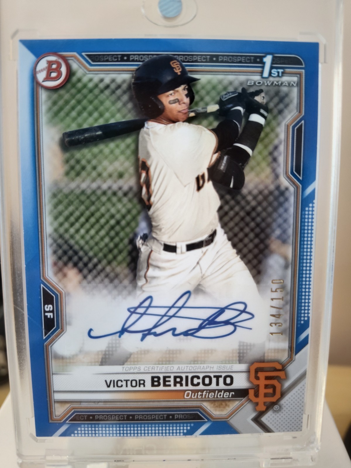 2021 VICTOR BERICOTO 1st Bowman Autograph Auto Blue # /150 Rookie RC SF Giants