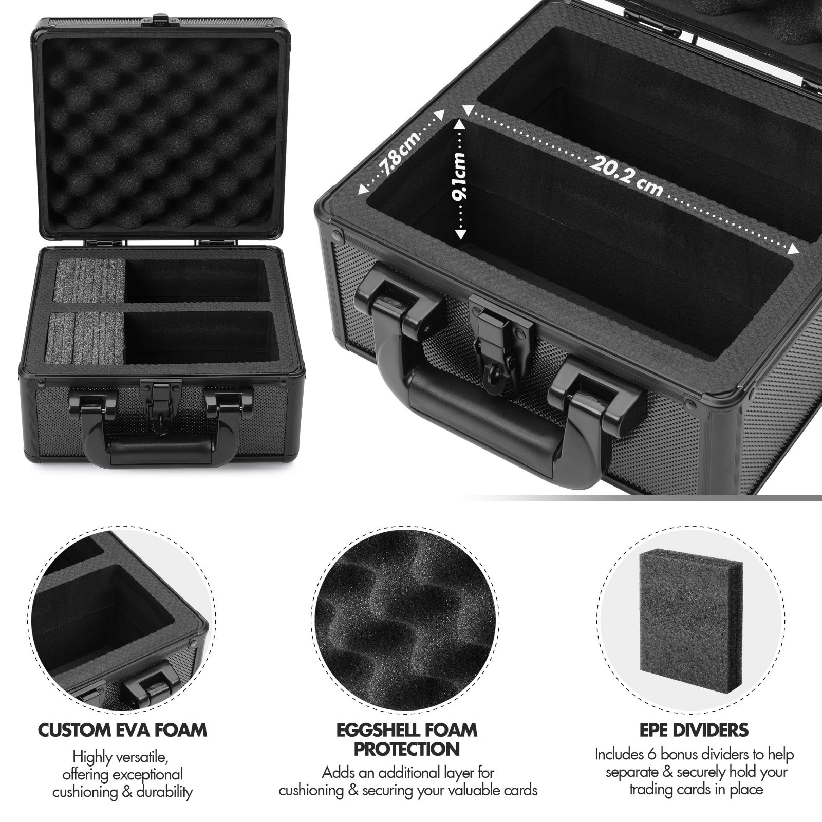 Large Capacity Trading Card Storage Box – Holds 400+ Cards, One Touch Holder