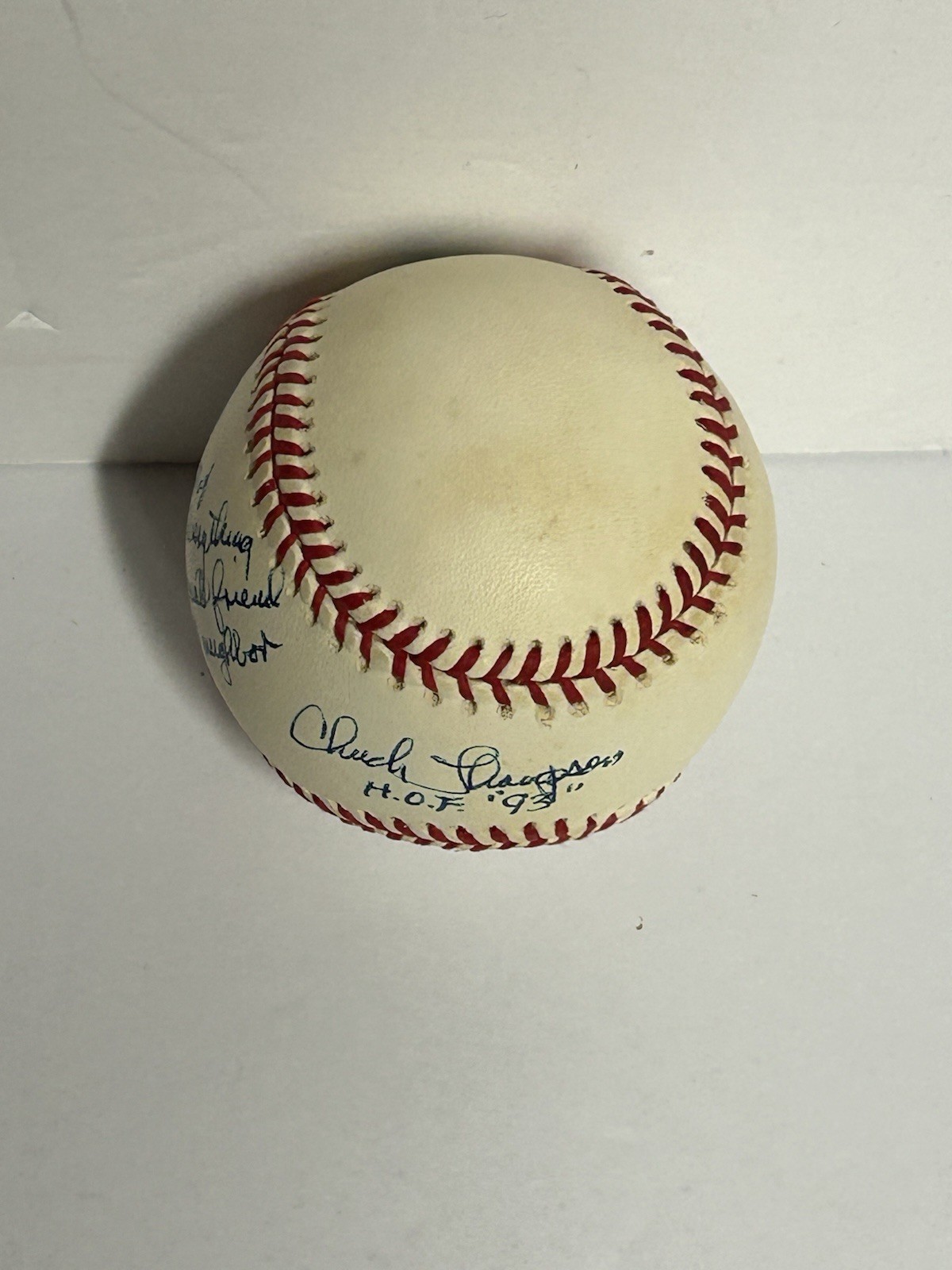 Chuck Thompson Signed Baseball Baltimore Orioles HOF Broadcaster MLB OAL HOF ‘93