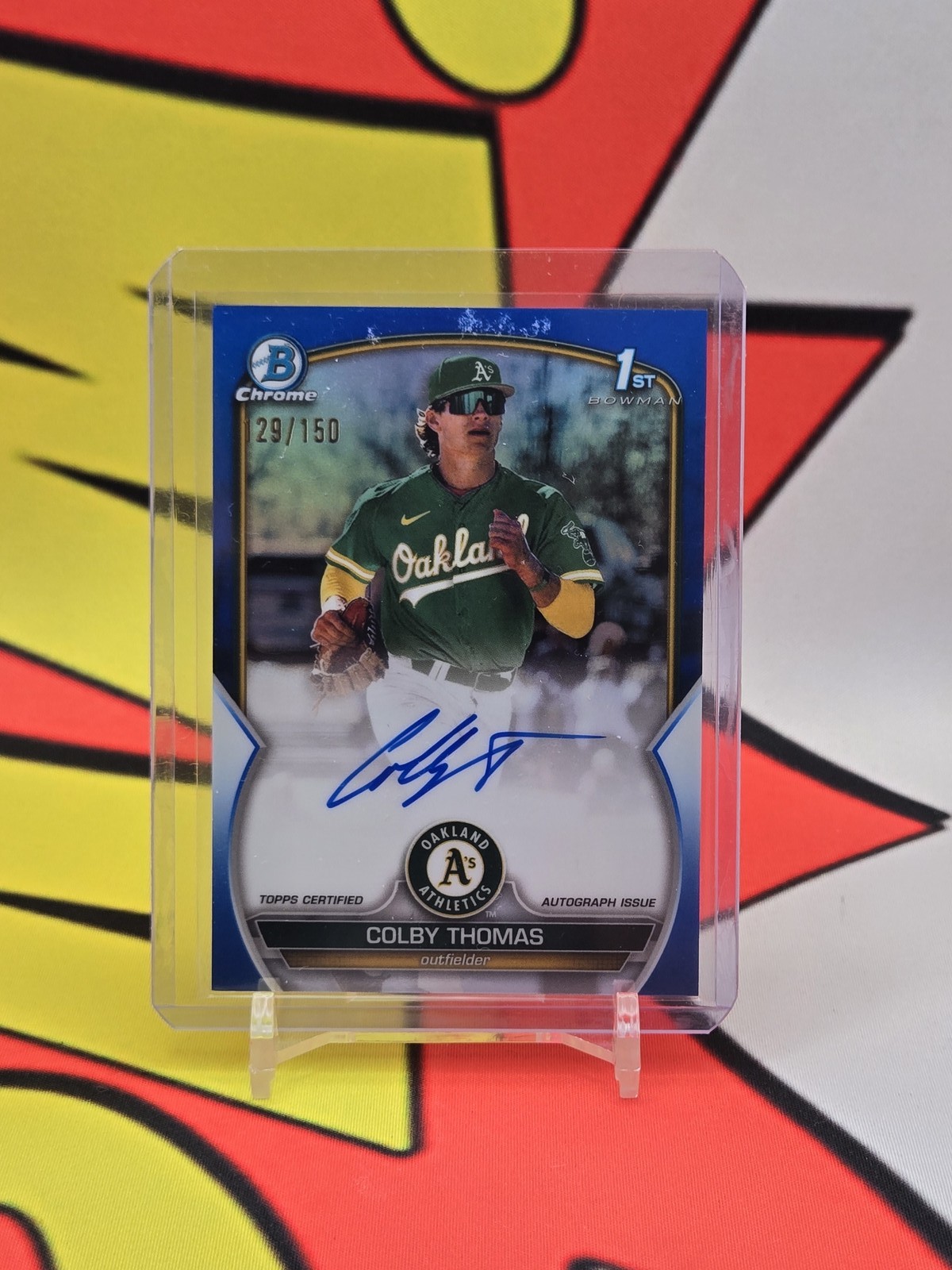 2023 Bowman #CPA-CT Colby Thomas Chrome Prospect Autographs True Blue #/150