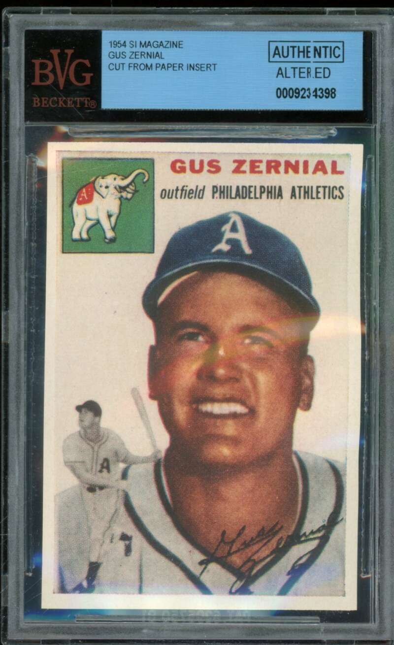 Gus Zernial Card 1954 SI Magazine Cut From Paper Insert #2 BGS BVG Authentic