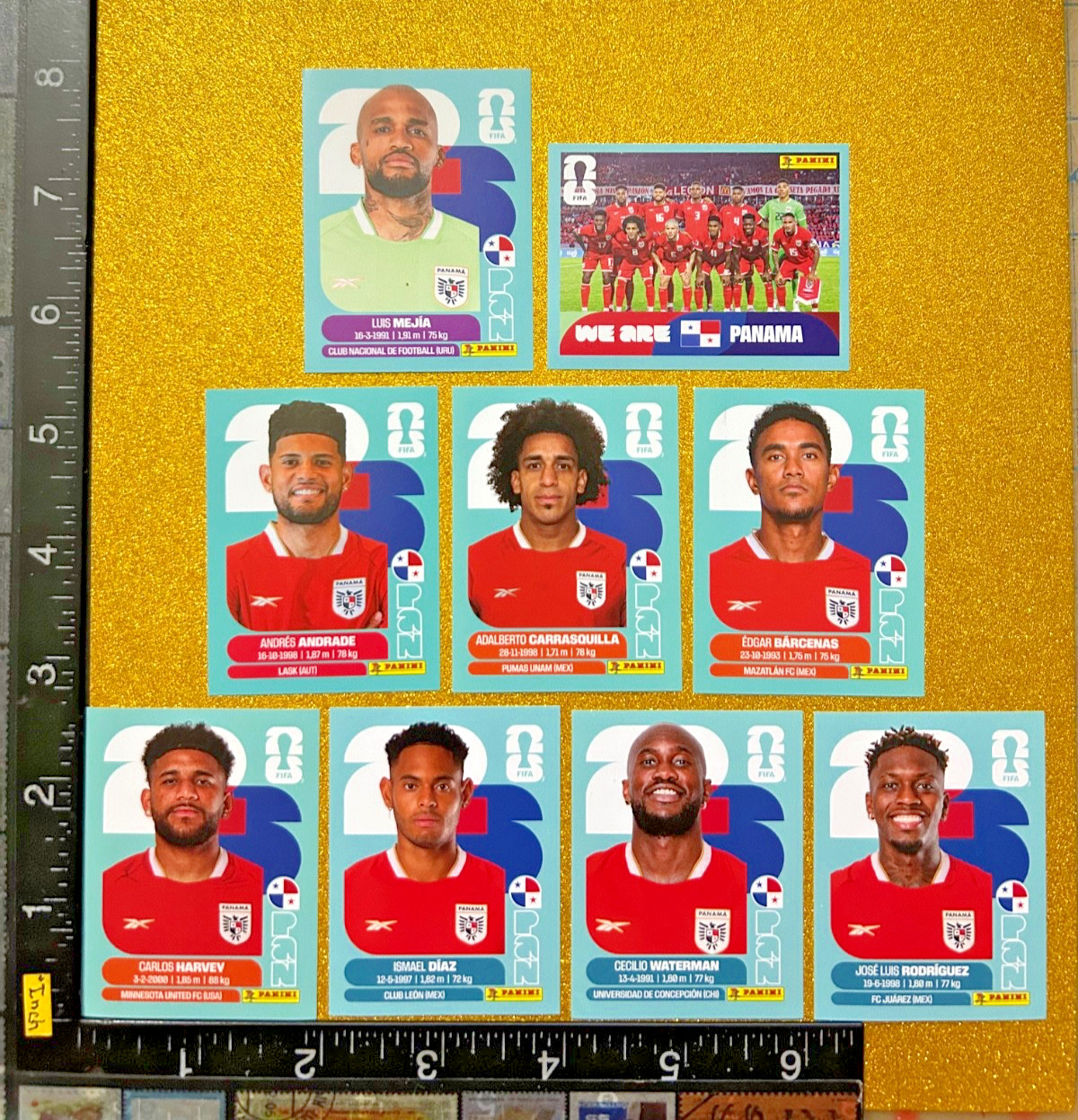 PANINI STICKERS WORLD CUP 2026 USA-MEX-CAN, SET OF 9 BLUE, PANAMA TEAM