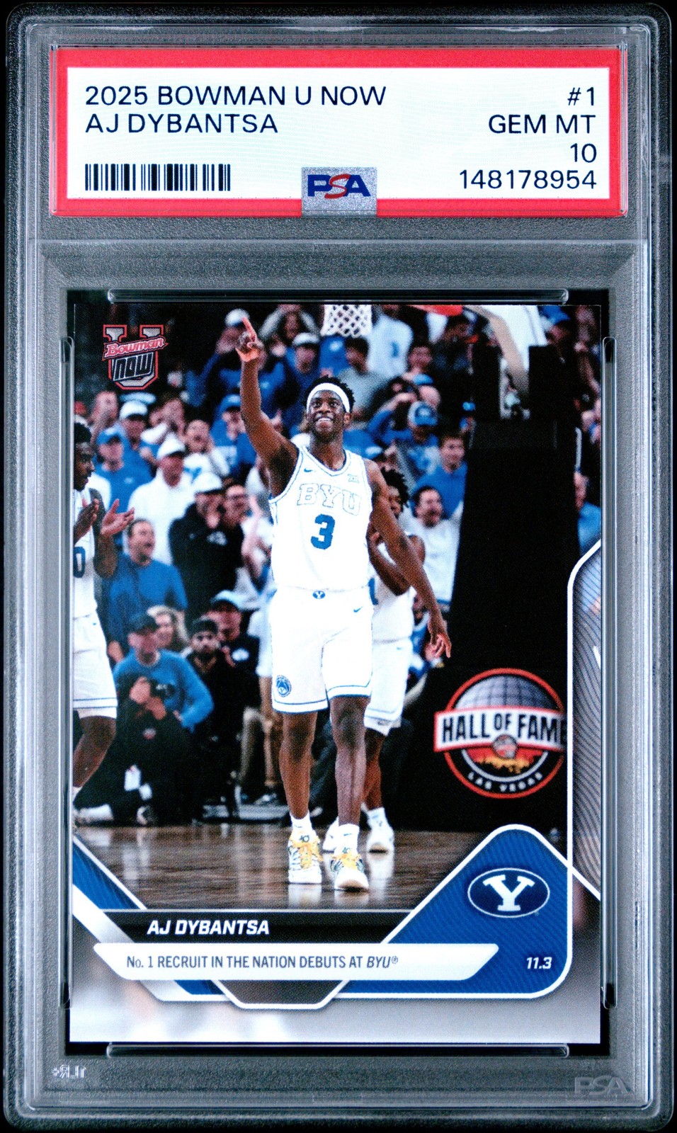 Graded 2025 Topps Bowman U Now AJ Dybantsa #1 Rookie RC Card PSA 10 Gem Mint