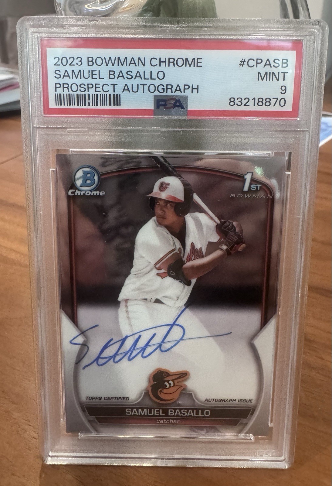 2023 Bowman Chrome 1st Prospect Autographs Samuel Basallo PSA MINT 9