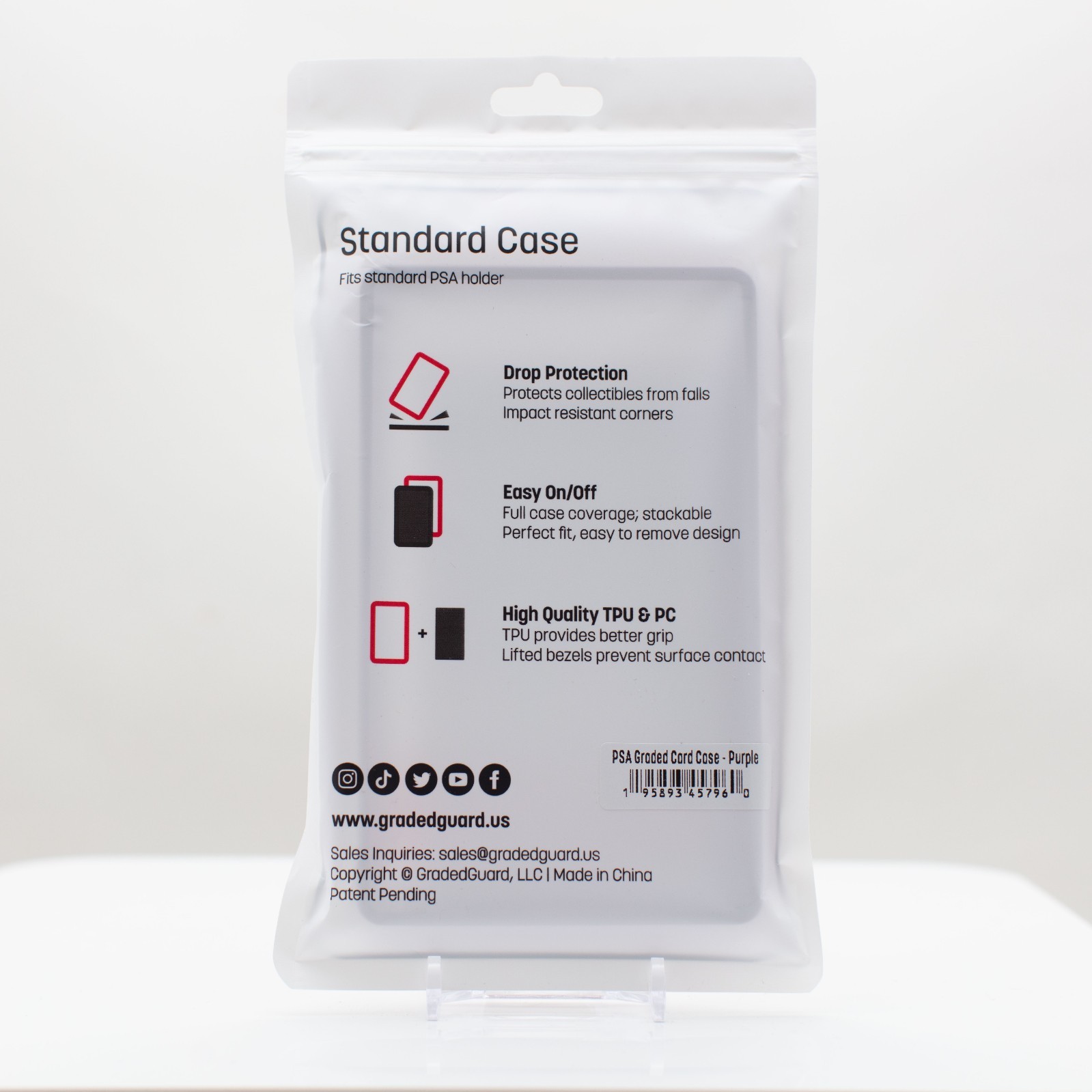 GradedGuard PSA Graded Card Case Guard Protector Stackable (PURPLE)