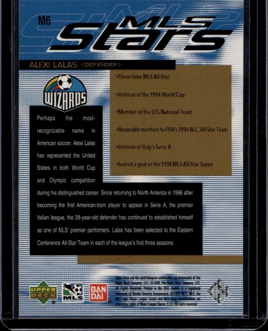 1999 Upper Deck MLS #M6 Alexi Lalas MLS Stars (B)