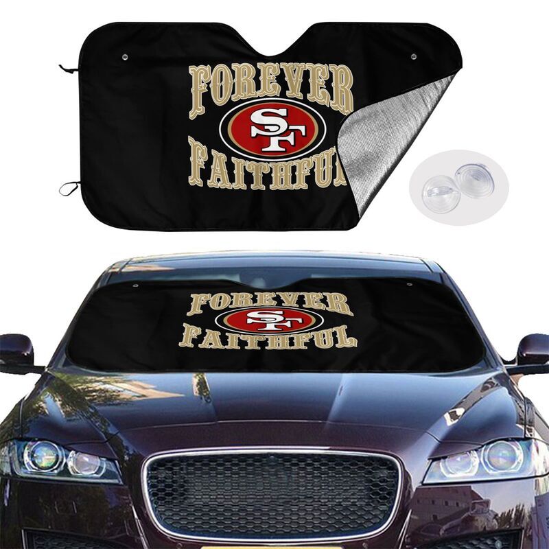 Forever Faithful San Francisco 49ers Car Sunshades Heatproof Black Car Sunshade