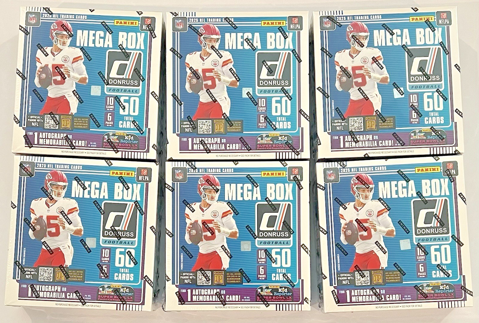 2025 Panini Donruss NFL Mega Box Lot of 6 | Factory Sealed | Downtown Chase