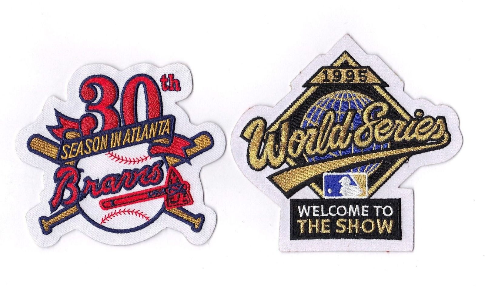 Atlanta Braves 30th Anniversary & 1995 World Series Jersey Patch Combo Set